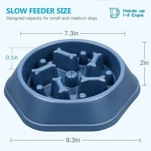 Slow Feeder Dog Bowl Anti-Chocking Slower Feeding Pet Puzzle Bowls
