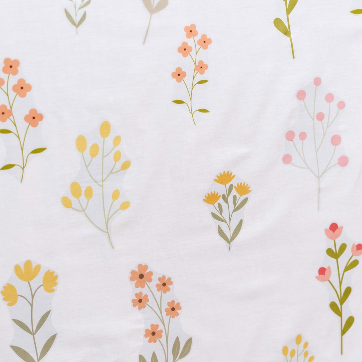 Flower Wildflower Wall Decal - Flower Wildflower Floral Decorations Wall Stickers, Wall Decorations for Living Room, Bedroom, Baby's Room, Nursery, Floral Sign Decal Pink Yellow Peach