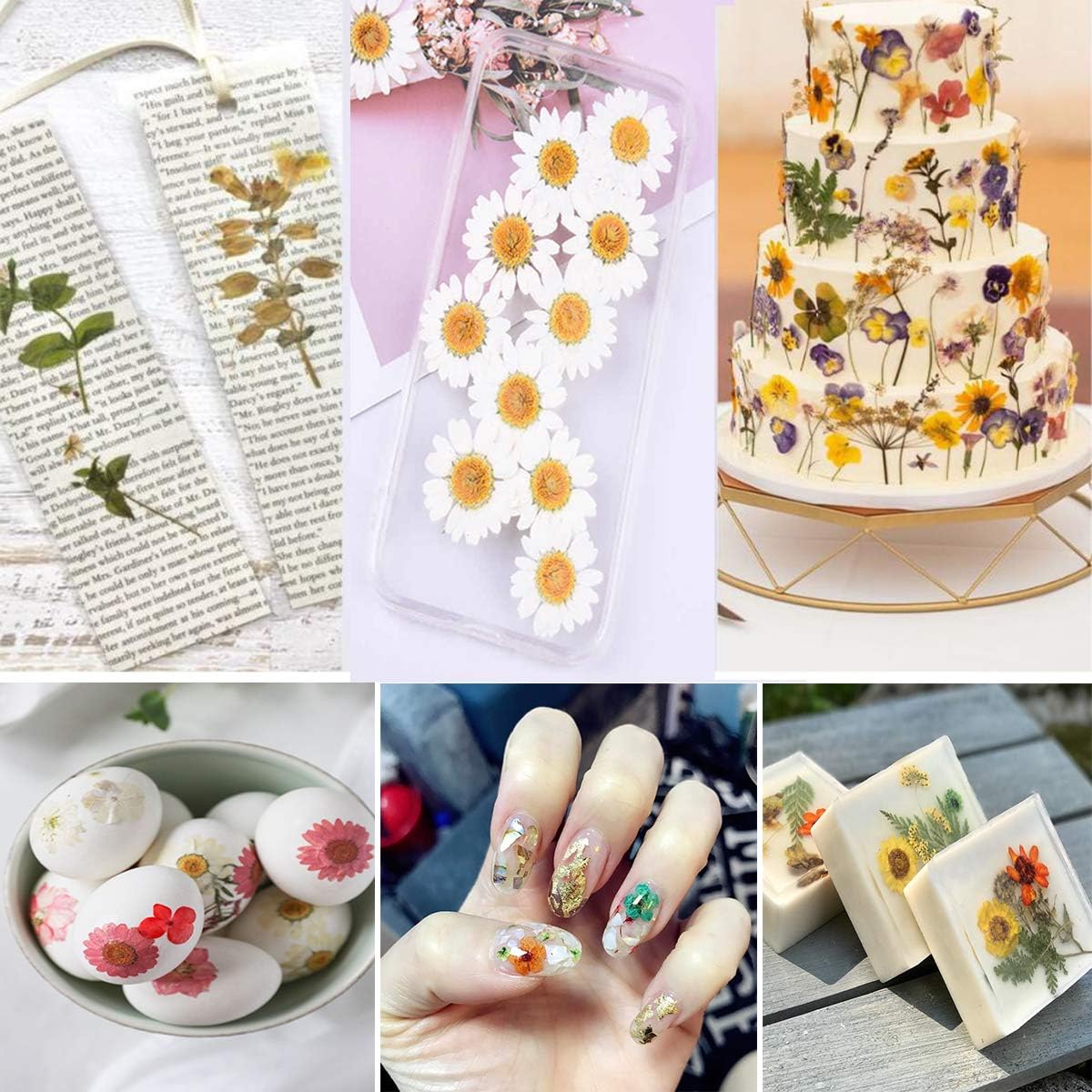 148PCS Pink Dried Pressed Flowers with Butterfly Stickers - Real Nature Flowers Craft Set for Resin Jewelry Candle Soap Vase Making Nail Card Scrapbook Art Floral Decors