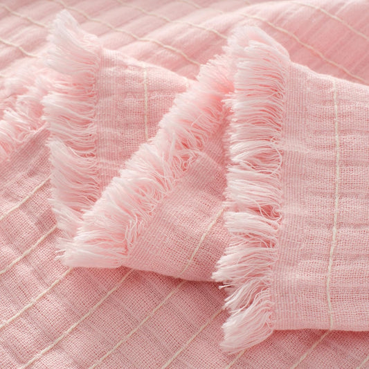 100% Cotton Muslin Bed Blanket Queen Size Throw Blanket for Couch