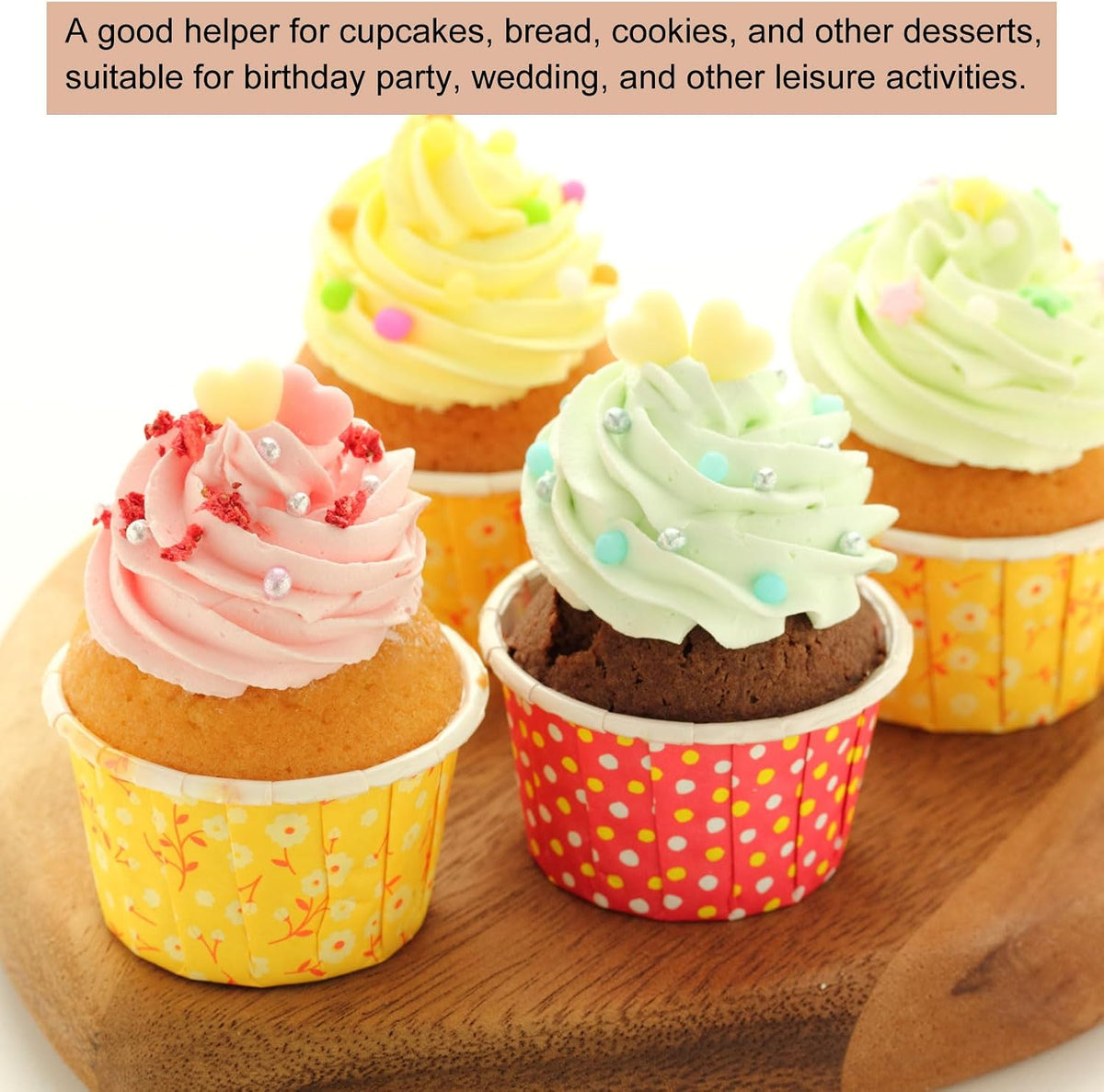 50 Pcs Standard Cupcake Liners Cupcake Cups Disposable Oven Safe Baking Pastry Cups for Party, Wedding, Light Pink