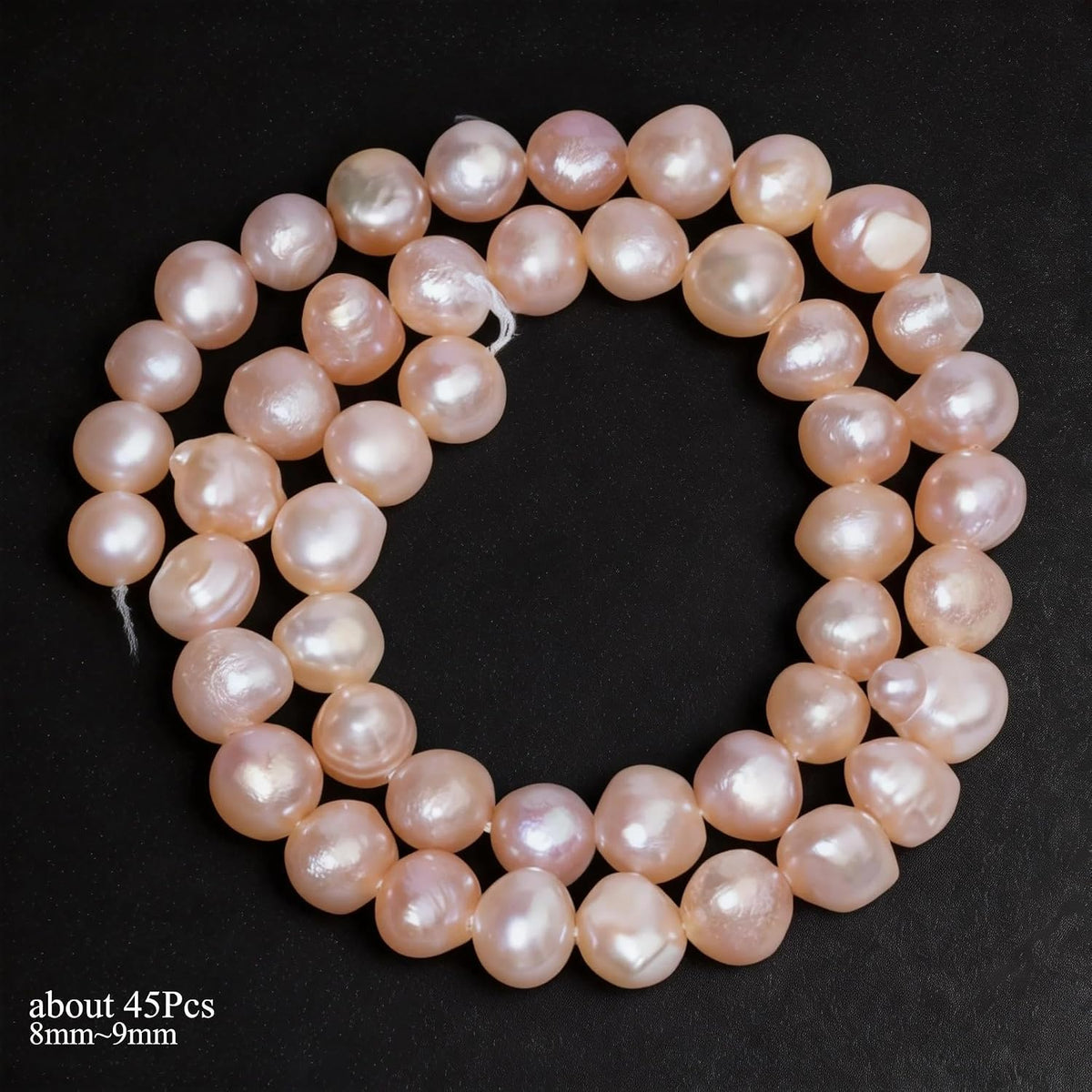 50pcs Natural Freshwater Pearl Beads, 8-9mm Peach Blush Irregular Pearls Beads for Jewelry Making, Crafting, DIY Bracelets and Necklaces