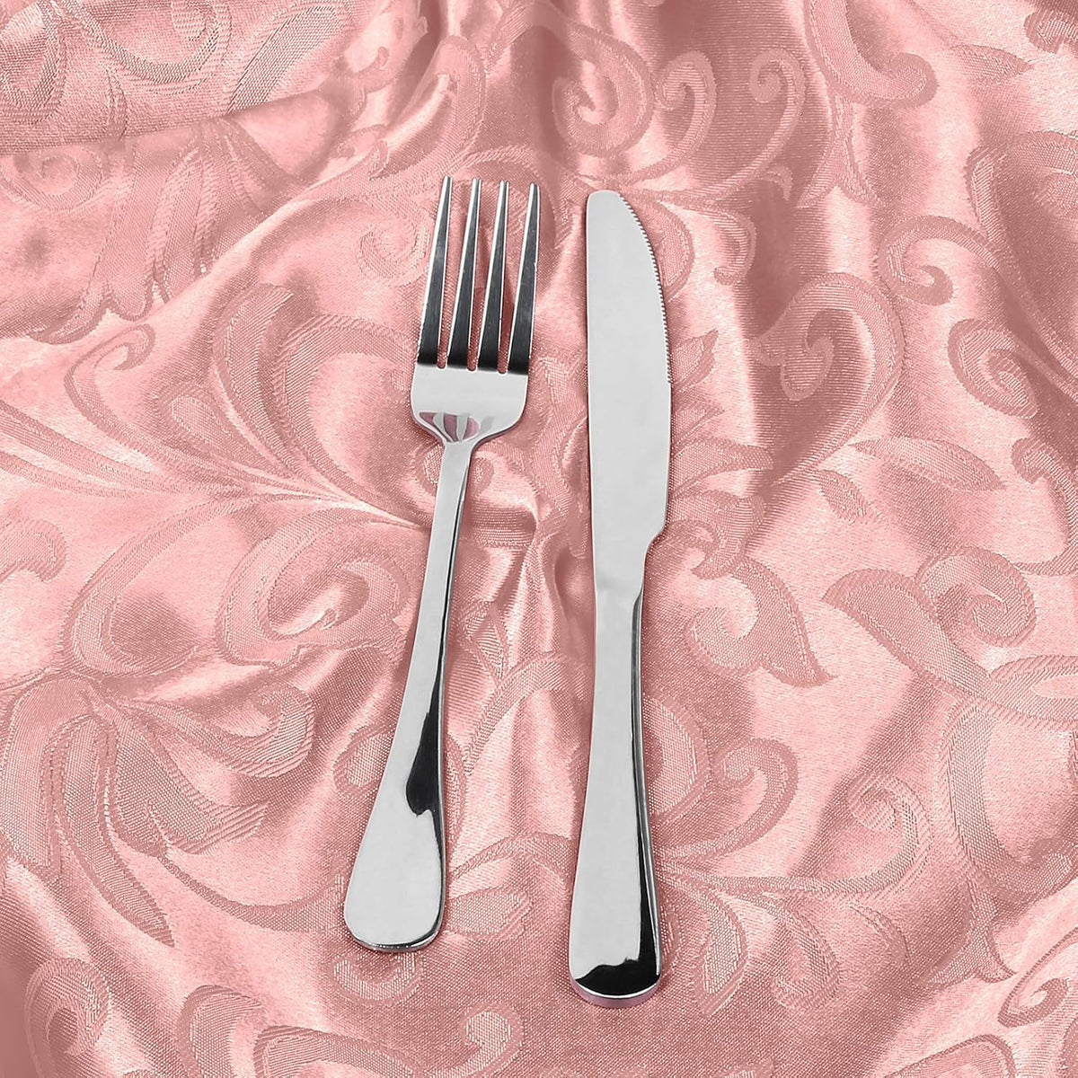 12 Pack Rose Gold Damask Satin Napkins 17 x 17 Inch