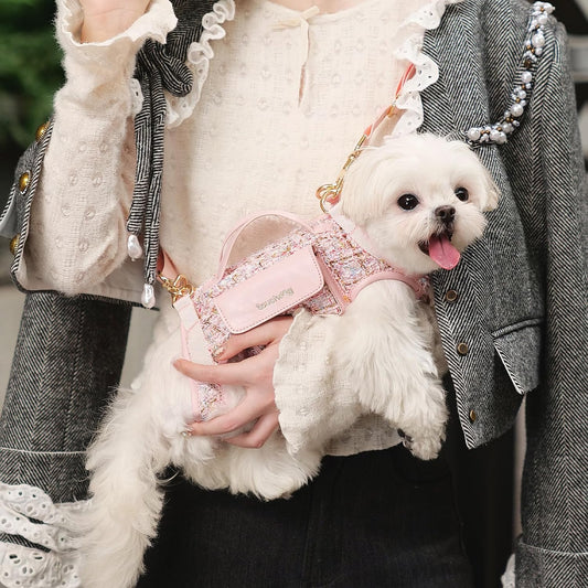 Dog Lift Harness Dog Carrier- with Soft Cushion Belt Design for Dogs/Lightweight Breathable Multi Functional, Can be Used as a Handbag (Pink, XS)