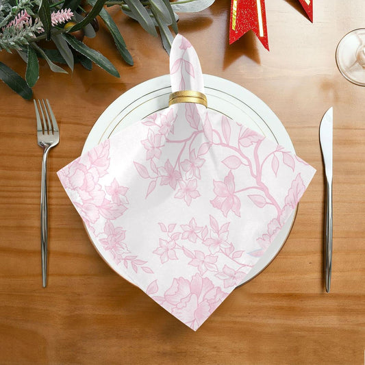 Pink Floral Cloth Napkins Set of 6 Pack 20 Inches, Washable Kitchen Table Dinner Napkins for Wedding| Hotel| Home Party