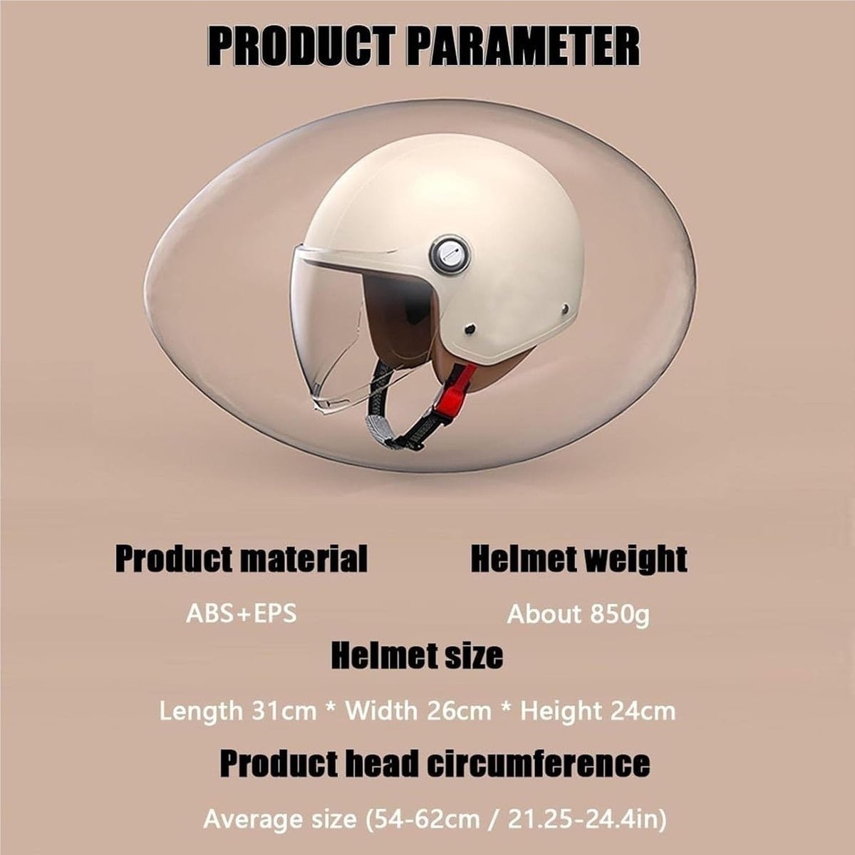 Retro 3/4 Motorcycle Half Helmets,DOT Approved Vintage Scooter Dirt-Bike Go-Kart Moped Electric Bicycle Light Quick Buckle Open Face ATV Helmet for Adult Men Women