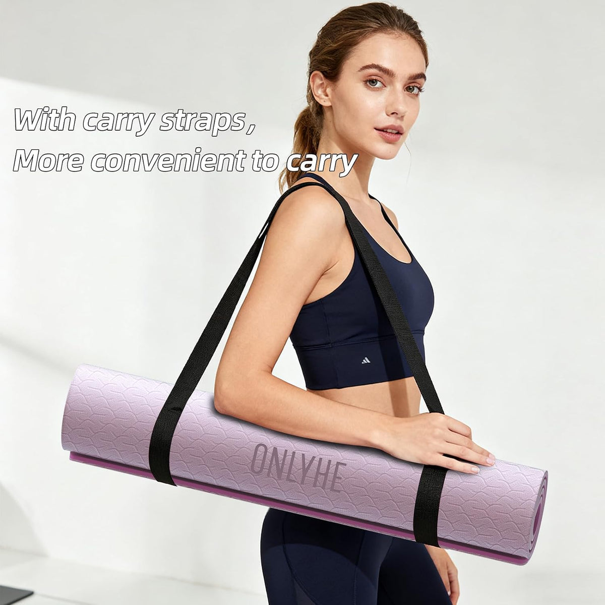 Wide Yoga Mat Thick(10mm) Exercise Mat Non Slip Anti-tear,72"x35" Extra Large Pilates Mats for Home Workouts, Gym & Floor Stretching with Carrier Strap