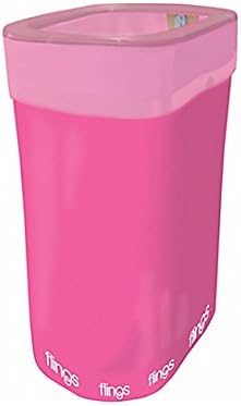 Amscan Flings Bin Disposable Trash Can for Parties - 13 Gallon Plastic Pop Up Garbage Can, 1 Bright Pink Disposable Garbage Can for Party The Perfect Solution for Waste at Events and Parties