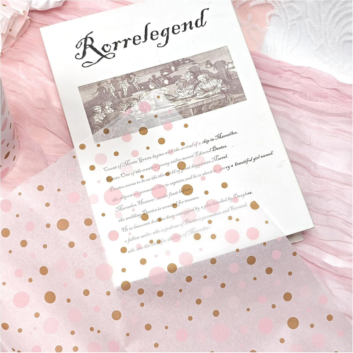 Tissue Paper Gift Wrap, Cute Pink and Brown Polka Dot Tissue Paper for Gift Bags, Pastel Packaging for Girl's Birthday, Baby Shower, Wedding, Mother's Day, Party Decor, DIY Crafts,30 Sheets 20x14inch