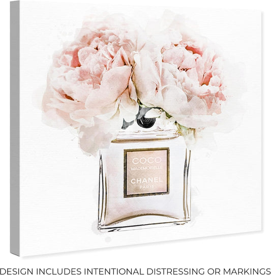 . Fashion and Glam Wall Art Canvas, 30" x 30", Gallery Wrapped, Dawn Morning Bouquet Peach