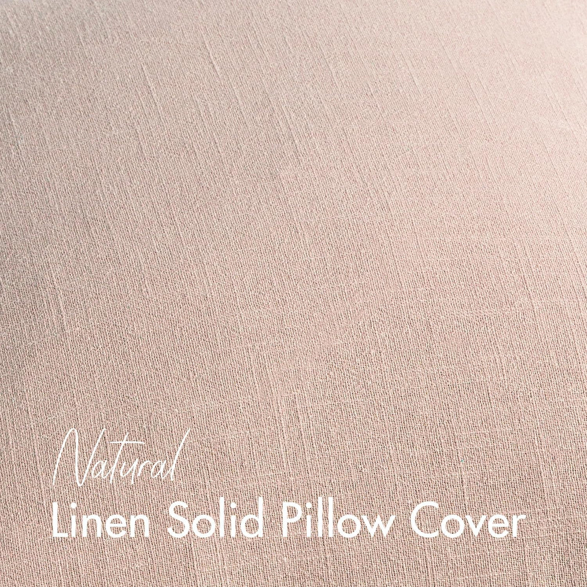 Set of 2 Linen Solid Euro Throw Pillow Covers 24x24 Inch, Light Pink