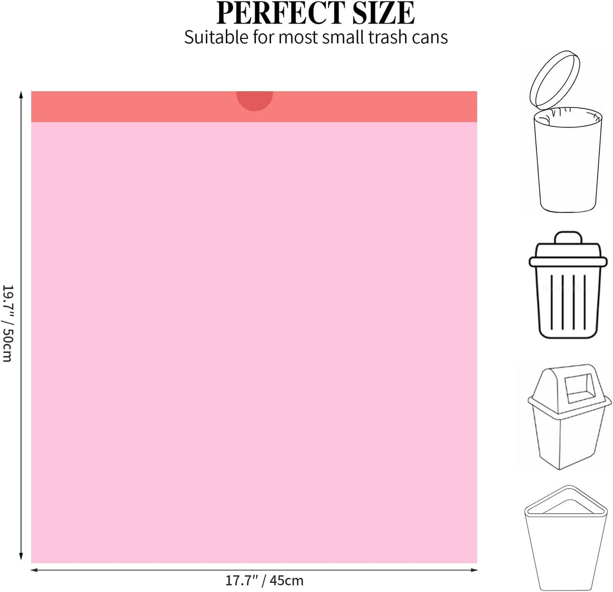 120 Counts Drawstring Small Trash Bags,4 Gallon Small Garbage Bags,Pink