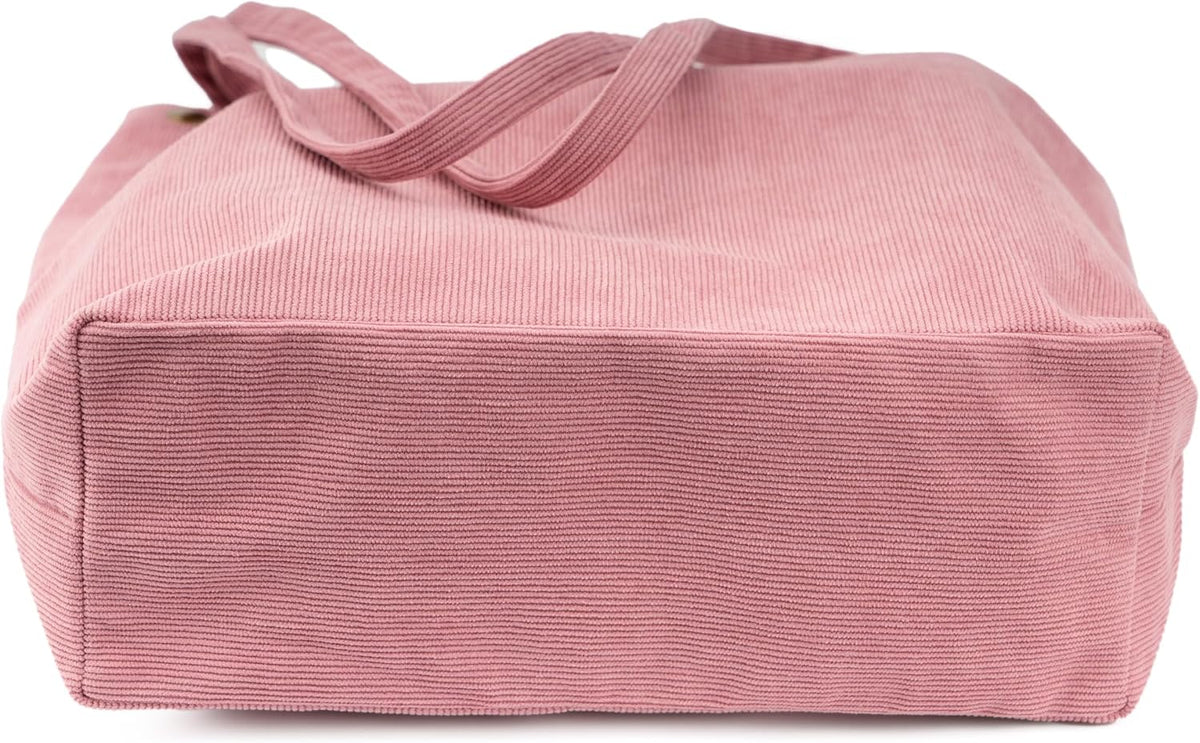 Cute Corduroy Tote Bag Canvas Shoulder Handbags for Women Travel Shopping