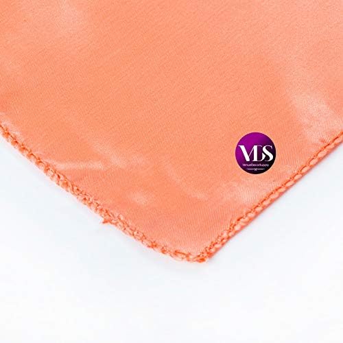 12 Pieces | Satin Napkins 20 x 20 Inch Square | Kitchen & Dinner Table Napkins Cloths Handkerchief for Restaurant Bistro Wedding Christmas Birthday Party Dinner Decoration (Peach)