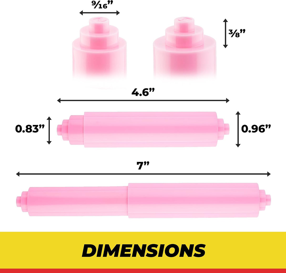 Pink Universal Plastic Spring Loaded Toilet Paper Roll Holder Replacement Rod, Pink Toilet Paper Roll Replacement Rod