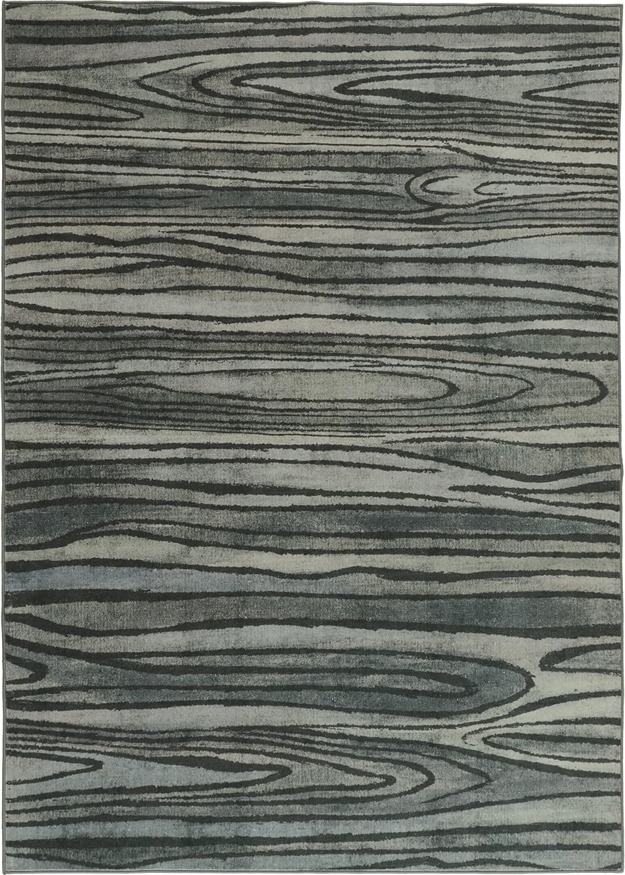 2.6x8 Hallway Runner Rug Washable Kitchen Non Slip Area Rugs Stripe Modern Abstract Throw Rugs Stain Resistant Low Pile Rug for Entryway, Laundry, Bathroom