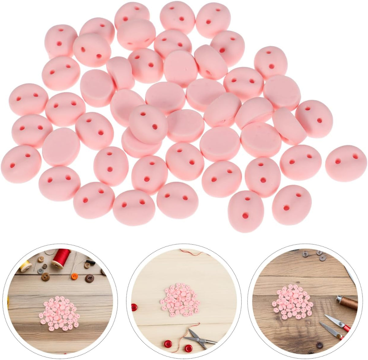 50Pcs Resin Pig Nose Buttons Mini Pig Snout Costume Accessories for Doll Making Plush Doll Accessories Stuffed Animal Repair Kit DIY Crafts Halloween Props