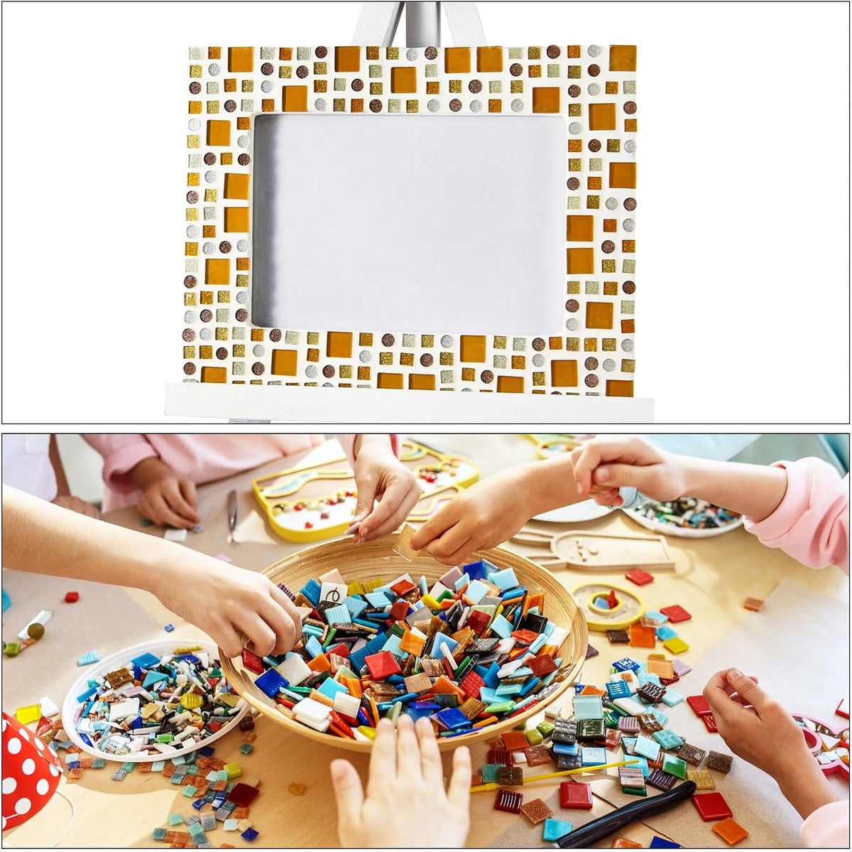 Stained Glass Sheet Mosaic Tile 7.9 Inch x 5.9 Inch Pink Stained Glass Sheets for Crafts DIY, Art Project