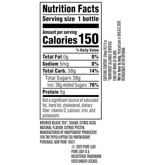Iced Tea, Peach, Real Brewed Tea, 18.5 Fl Oz Bottles (Pack of 12)