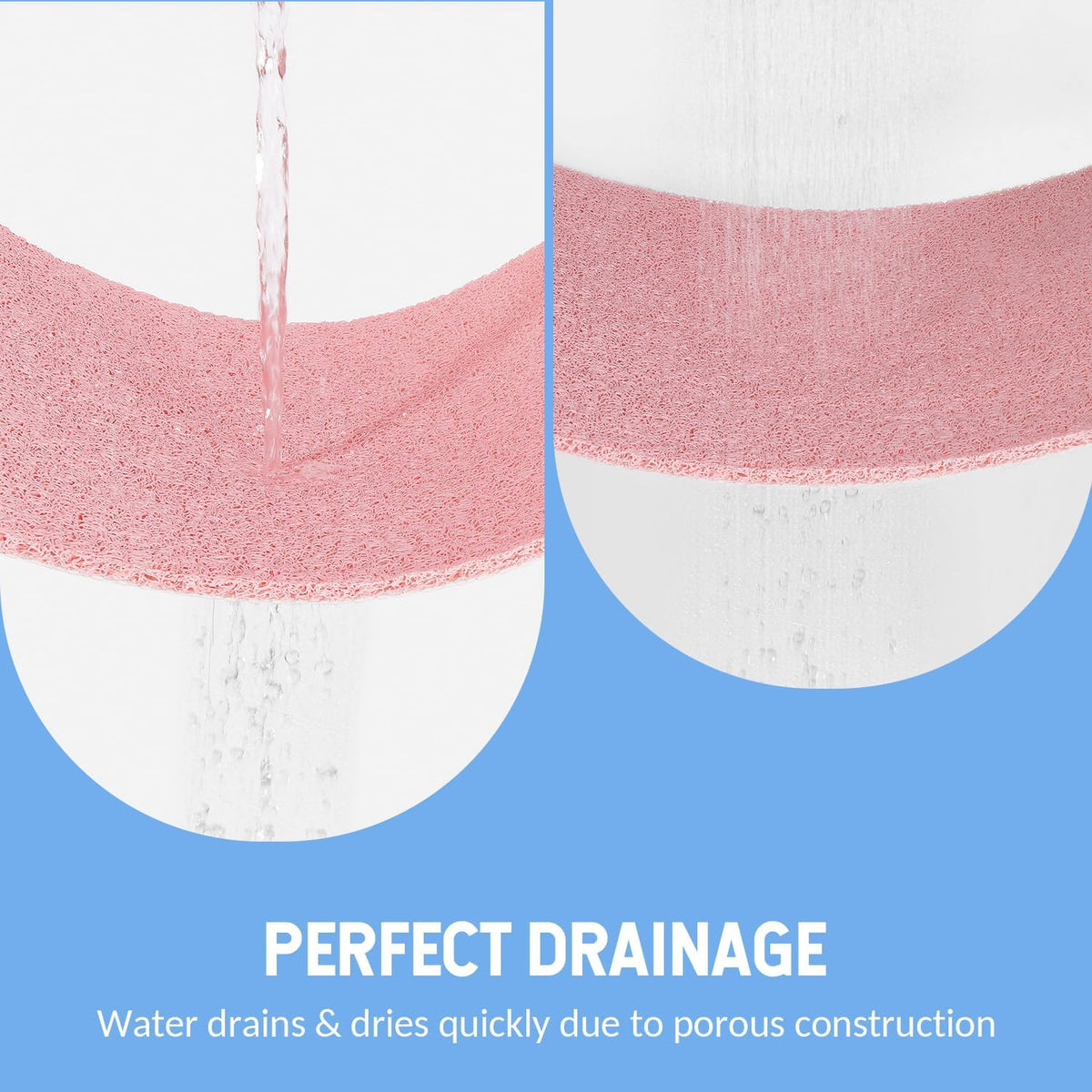 Non-Slip Bathtub Mat, Anti Slip Shower Mat, Fast Drying Bathtub Mats, Foot Scrubber Mat, Anti Slip Mat for Tub, Floor, Bathroom, Kitchen, Home, Hotel (Pink 24"×16")