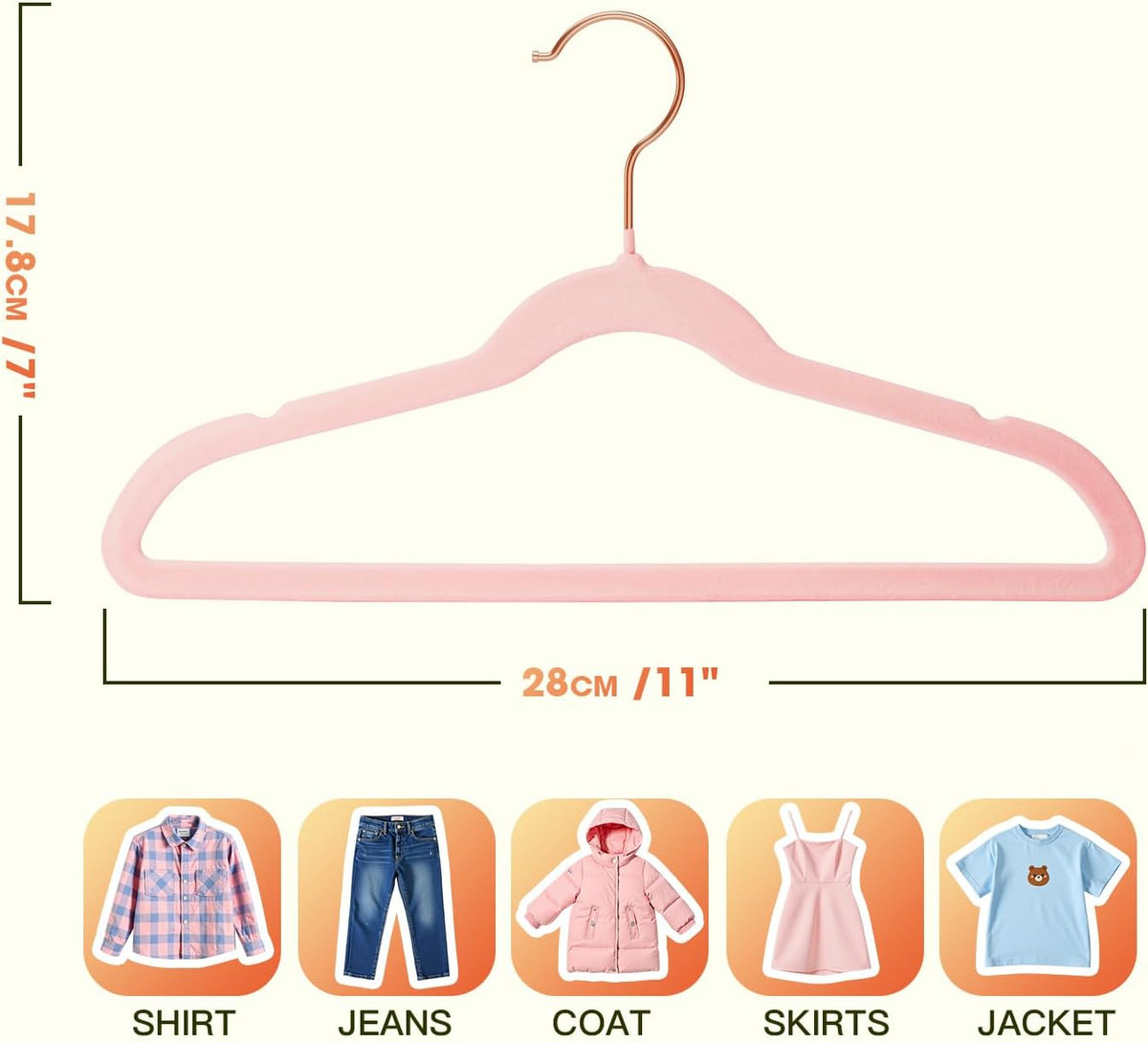Toddler Hangers,50 Pack 11 Inch,Velvet Baby Hangers Slim & Space-Saving,Baby Clothes Hangers with 360 Swivel Hook,Heavy Duty Felt Hanger for Childrens Coats, Pants,and Dress (Pink)