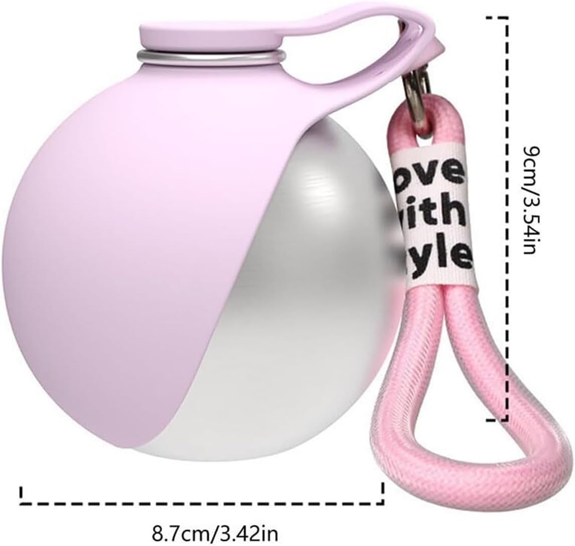 Portable Stainless Steel Dog Water Bottle, 285ML No-Spill Travel Dog Bowl Dispenser for Walking Hiking Blue (Pink)
