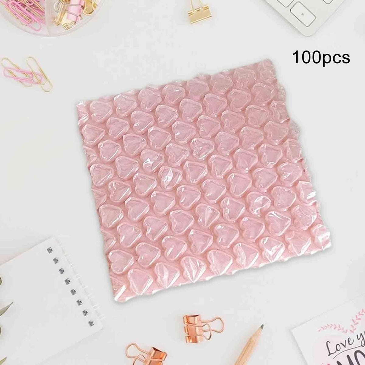 100x Love Bubble Bags Cushioning Packaging Bags Anti Static Thickening Foam Packing Bags Bubble Pouches for Shipping Storage, Pink, S