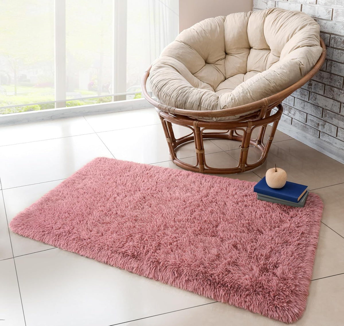Chicrug Soft Runner Rug for Bedroom Living Room Plush Fluffy Rug 2x4