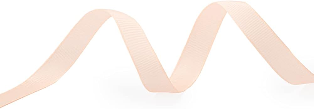 5/8" X 50 Yards Solid Peach Grosgrain Ribbon, Perfect for Crafts, Wedding Decor, DIY Hair Accessories, Sewing, Gift Package Wrapping and More