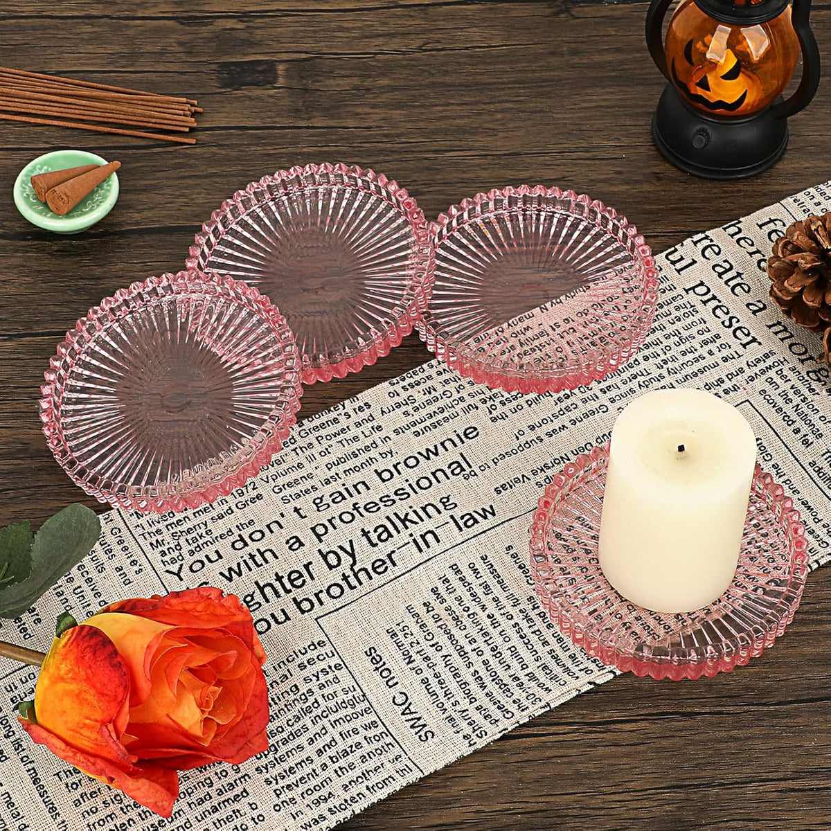 Set of 5 Heat-Resistant Clear Glass Coaster for Hot and Cold Drinks