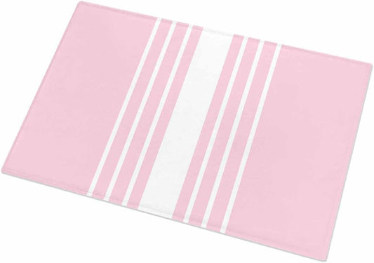 YOKOU Bathroom Rug Bath Mat,Modern Pink Stripes Absorbent Non Slip Soft Microfiber Shaggy Plush Bath Rugs for Shower,Abstract Geometric Line 16"x24"