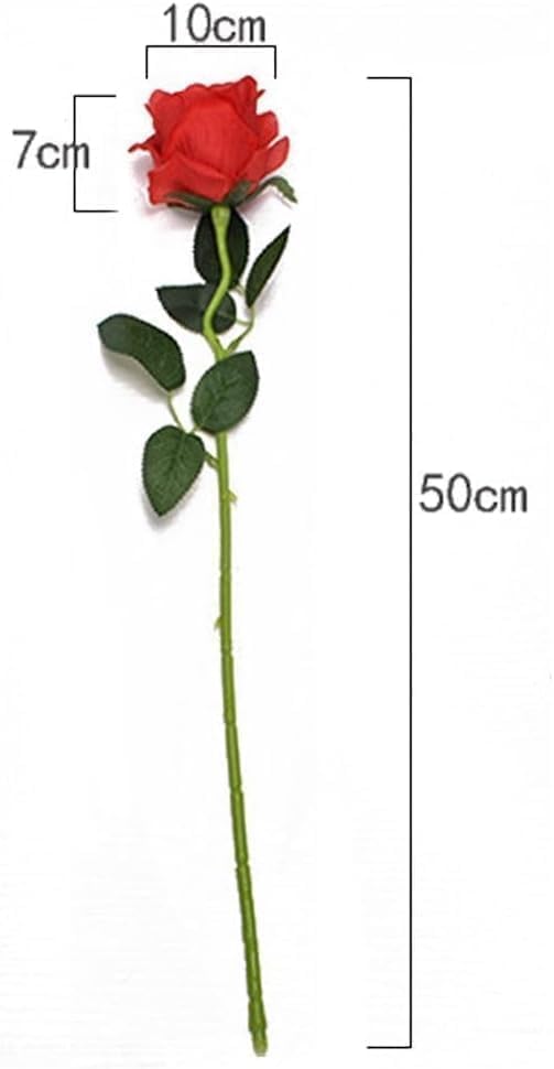 Artificial Silk Rose Stem, 16.8 inches, Single Long Stem Flower for Home Decor, Table Centerpiece Arrangement Valentine's Day Gift (Pink)