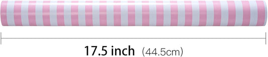 RUSPEPA Wrapping Paper - Mini Roll - Pink and White Stripe Design Perfect for Wedding, Birthday, Baby Shower, Party - 17.5 Inch X 32.8 Feet