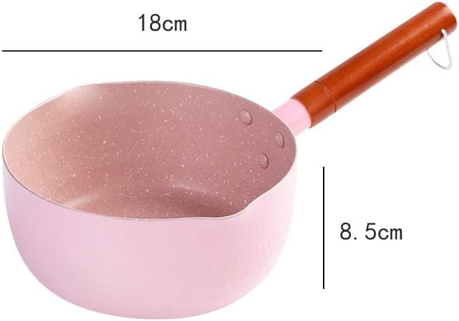 Snowflake Hammer Pattern Non-Stick Japanese Saucepan Boiling Pot for Elegant Table (Pink 18cm)