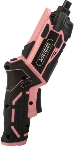 Electric Screwdriver Cordless Drill with Battery and Charger - 45-Piece Cordless Screwdriver Set with LED Light, USB Cable, Dual Position Screw Gun and Bits for Home, Office and DIY by Stalwart (Pink)