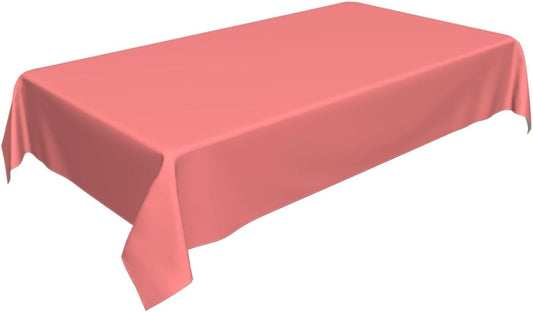 Solid Color Coral Peach Rectangle Table Cloth Soft Washable Oblong Tablecloth Covers for Kitchen & Table Linens 60" x 90"