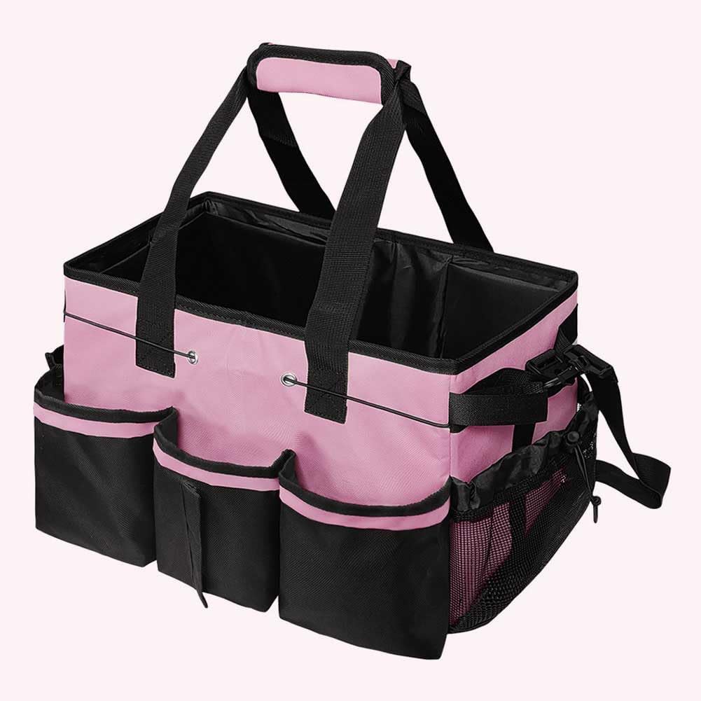 Cleaning Caddy Bag Cleaning Tool Organizers Oxford Cloth Storage Tote Bag (Pink)