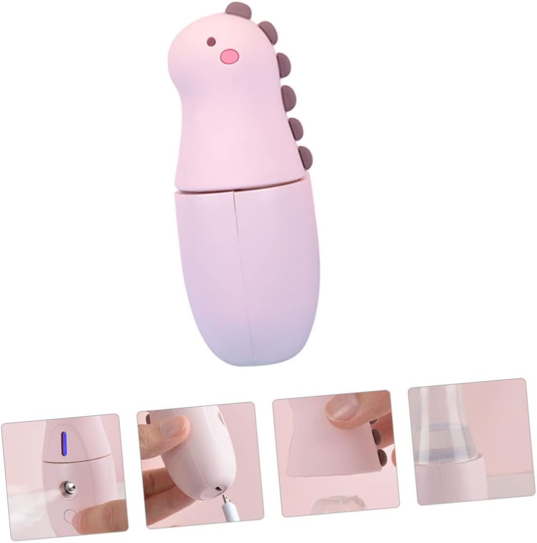 Portable Nanometer Facial Sprayer 18ml USB Charge Pink Dinosaur Handheld