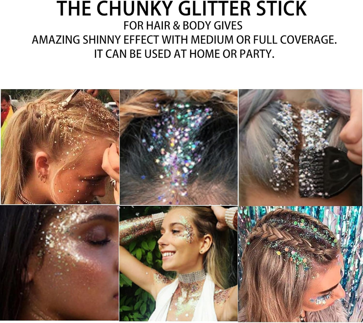 Pink Body Glitter Stick,Face Glitter Sparkly Hair Glitter,Halloween Pink Accessories for Spirit Week,Singer Concerts Lover Heart Glitter Makeup,Mermaid Glitter Face Paint Waterproof