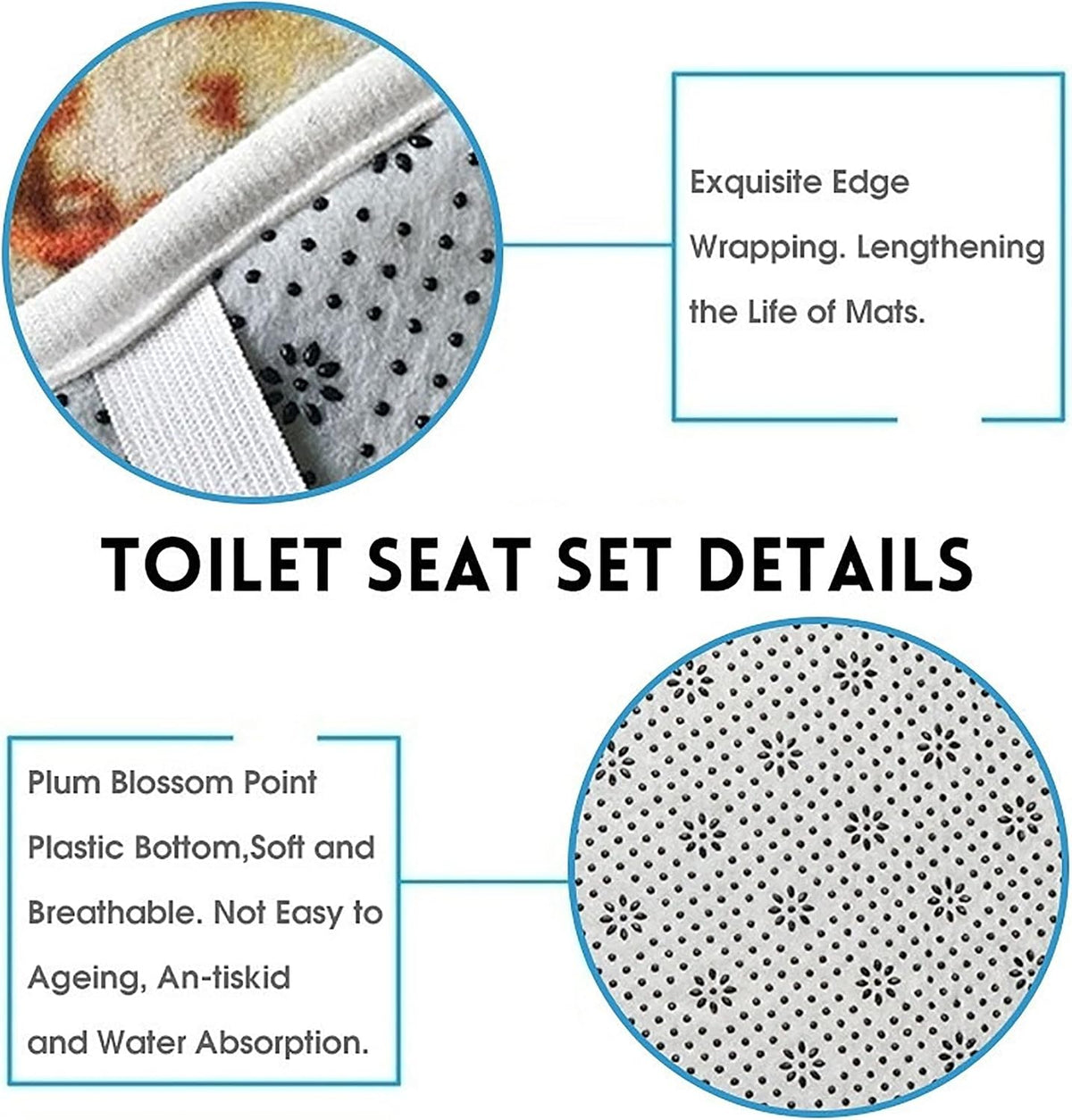 4Pcs Luxury Marble Shower Curtain Sets, Bathroom Sets with Shower Curtain, Toilet Lid Rug, Contour Mat and Bath Mat, Shower Curtain with 12 Hooks for Bathroom Set Decor