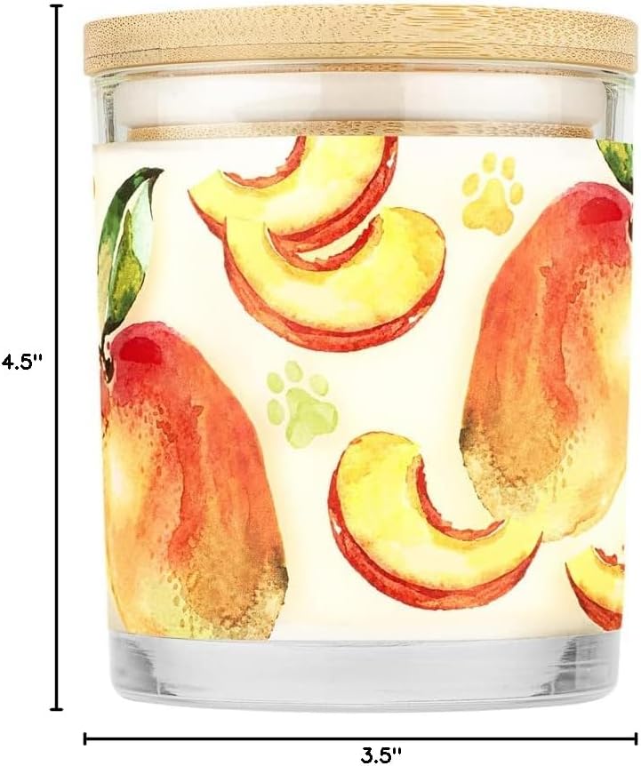 Pet House Plant-Based Pet Odor Candles, Clean Burning, Long Lasting Candle, 60 Hour Burn Time with a Natural Fiber Wick - Mango Peach