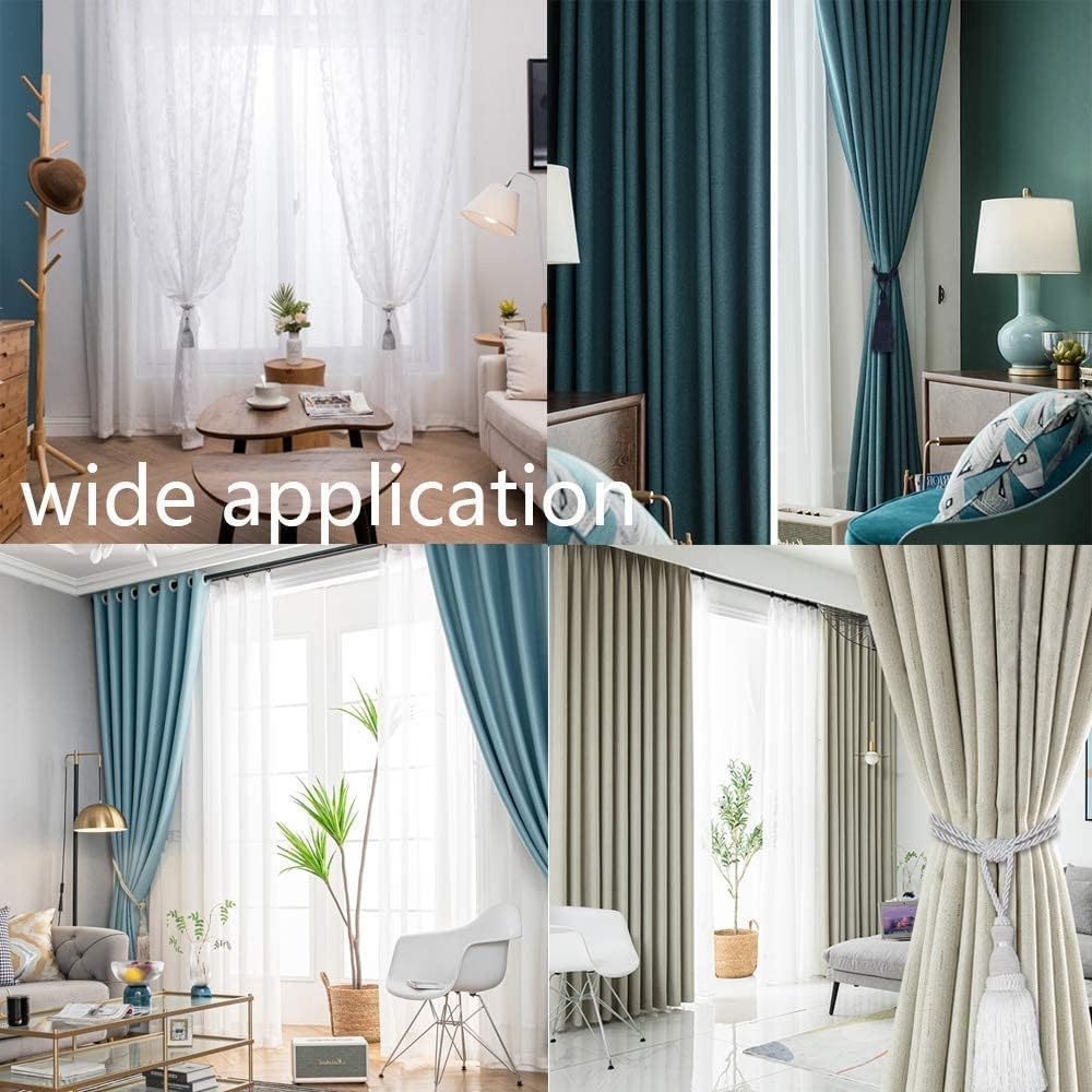 2 Pack Curtain Tiebacks Tassel Drapery Tie-Backs Rope Holdbacks