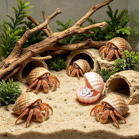 4 Pcs Tarantula Hide Terrarium Landscaping Resin Crab Simulated Shell Hideout Decoration for Spider Hermit Crab Tarantula Small Insect