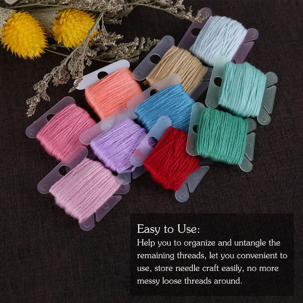 Embroidery Floss Bobbins 100 PCS Plastic Embroidery Floss Organizer