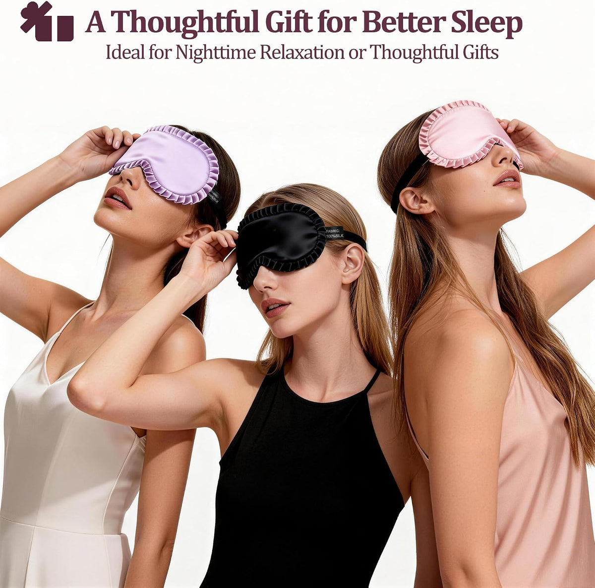 Silk Sleep Mask for Women, 100% Mulberry Silk Eye Mask for Sleeping