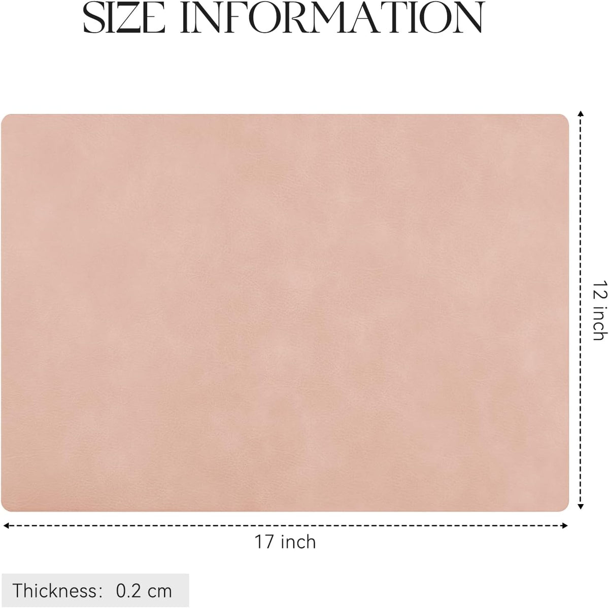 Vinyl Faux Leather Placemats, Set of 6, Pink
