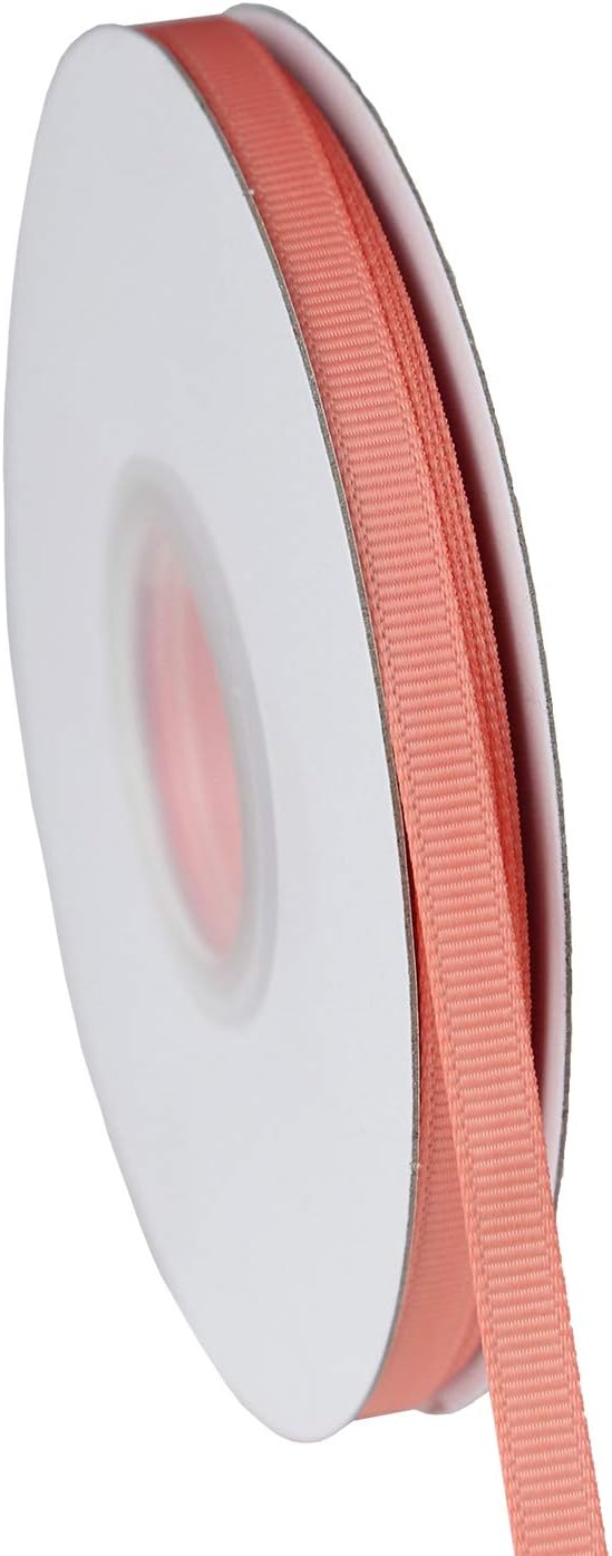 ITIsparkle 1/4" Inch Grosgrain Ribbon 50 Yards-Roll Set for Gift Wrapping Scrap Books Party Favor Hair Braids Baby Shower Decoration Cake Decoration Floral Arrangement Craft Supplies, Peach Ribbon
