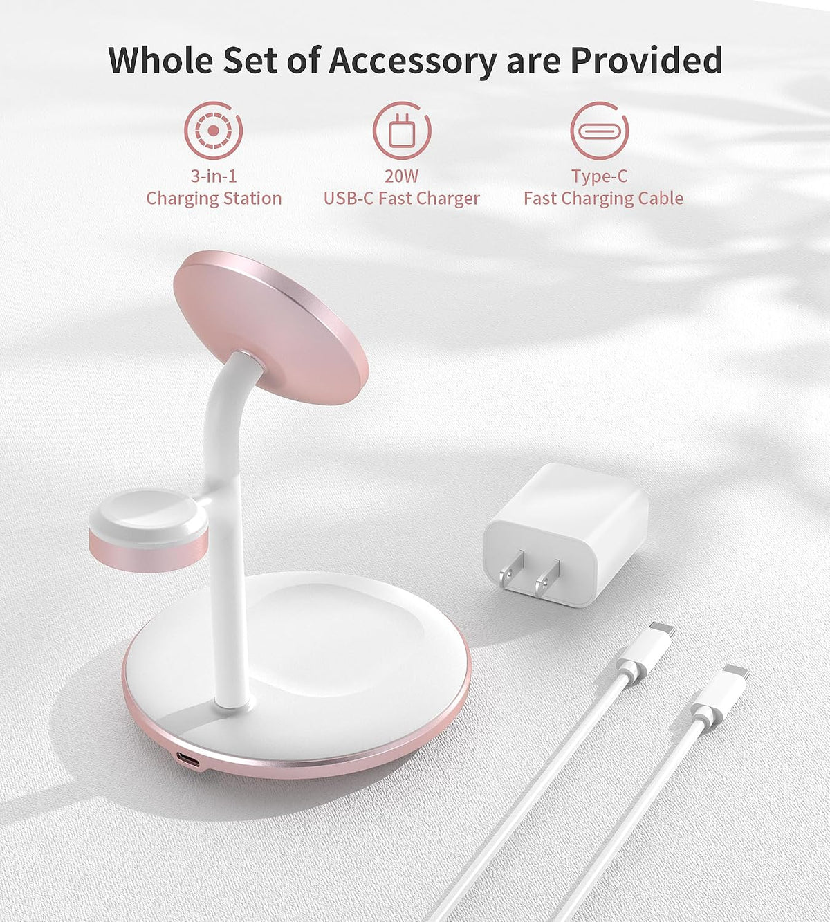3 in 1 Magnetic Wireless Charging Station for Apple Devices,15W