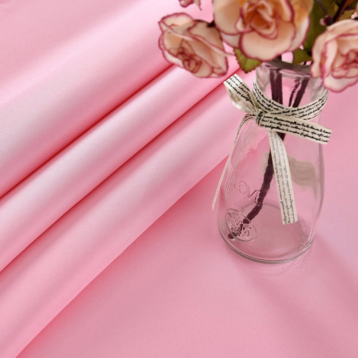 Pink Square Tablecloth Waterproof Table Cloth, 60 x 60 inch