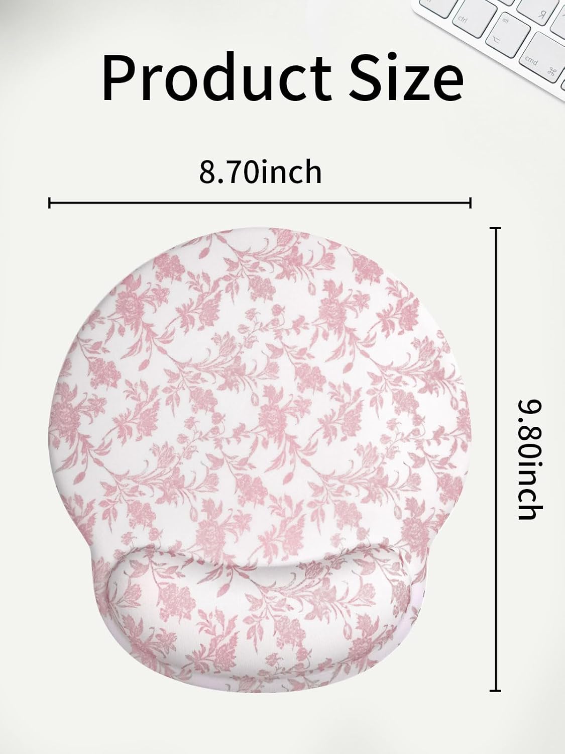 Cute Sage Pink Floral Mouse Pad with Gel Wrist Support Mouse Pad,Ergonomic Aesthetic,Comfort Mousepad for Office Work Computer,Pain Relief Mousepad with Non-Slip Silicone Base,Blooming Flower